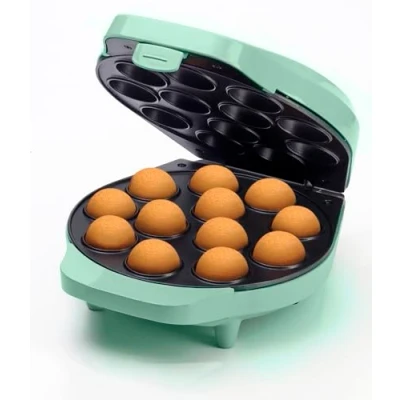 Imagen de Bestron Gofrera para Cake Pop&#039;s en Diseño Retro, Pop Maker incl. Butler, Tenedor &amp; 12 Sticks, con recubrimiento antiadherente, Colección Sweet Dreams, Color: Verde