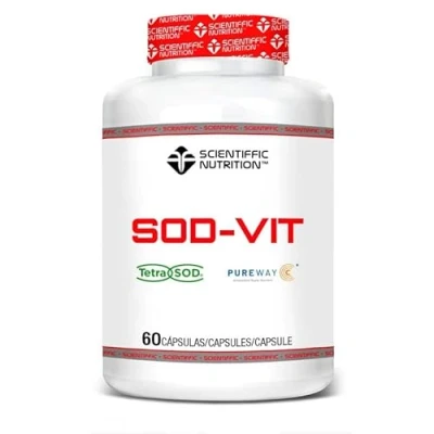 Imagen de Scientiffic Nutrition Sod Vit, Potente Efecto Antioxidante, Mejora tu rendimeinnto deportivo, con TetraSOD y Vitamina C PureWay 60 cápsulas.