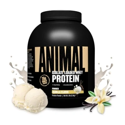 Imagen de Universal Nutrition ANIMAL Whey Protein Powder Vainilla Proteína en polvo para batidos de proteínas y construcción muscular, aislado suero leche polvo, 2,3 kg