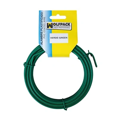 Imagen de WOLFPACK LINEA PROFESIONAL Alambre Plastificado (Rollo 25 Metros) Verde Nº 16 / 2.7 mm.