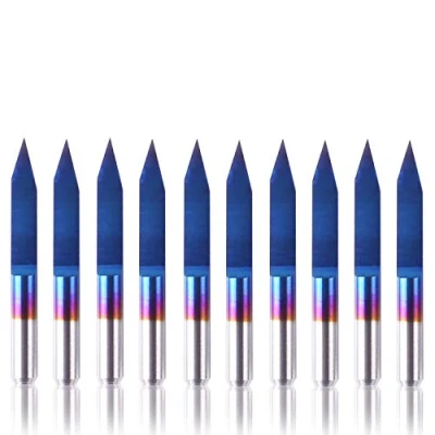 Imagen de SainSmart Genmitsu Brocas para grabado (10 unidades, 30 grados, punta de 0,1 mm, vástago cónico, 1/8&quot;)