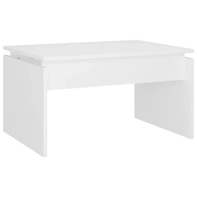 Imagen de vidaXL Mesa de Centro Auxiliar Consola Mesita Salón Lateral Té Café Sofá Sala Estar Muebles Mobiliario Madera Contrachapada Blanco 68x50x38 cm