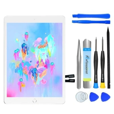Imagen de NB+ Reemplazo de pantalla para iPad 6ª generación 9.7 pulgadas, digitalizador táctil 2018, adhesivo preinstalado (modelo: A1893 A1954), color blanco