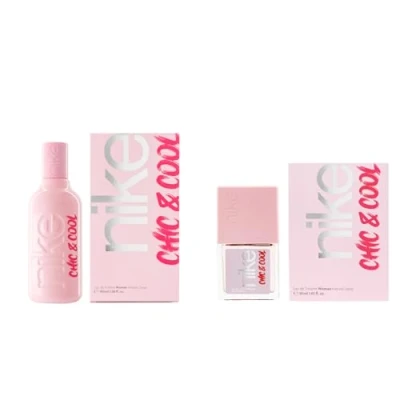 Imagen de NIKE Chic &amp; Cool, Colonia Mujer, Promoción 100 ml + 30 ml, Pack 2 Productos, Perfume Formato Spray, Eau de Toilette Natural y Femenina, Aroma Afrutado, Fragancia Dulce, Intensa Duradera