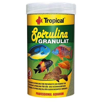 Imagen de spirulina GRANULAT 100ml / 44g Alimento en Forma de gránulos con para Peces Agua Dulce y Salada