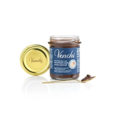 Imagen de Venchi Crema Untable de Cacao y Avellana NO Added Sugar, 200 g Sin Edulcorantes Artificiales Con &quot;Avellana del Piamonte IGP&quot; Gluten