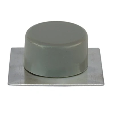 Imagen de Sysfix Tope de Puerta Adhesivo Gris con Base Inoxidable (Caja 10 Unidades), 4.5x4.5x1.8 cm