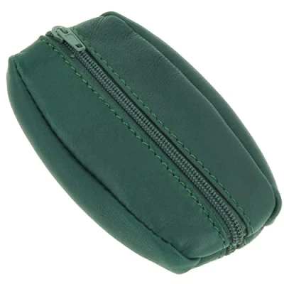 Imagen de Karl Loven Monedero para Hombre, de Piel auténtica, tamaño pequeño, Negro, Ligero, Fino y Resistente, Doble Compartimento Moneda, Billete, Llavero, Verde, Talla única,