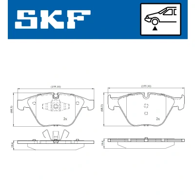 Imagen de SKF VKBP 80159 Juego de pastillas freno preparado para indicador desgaste