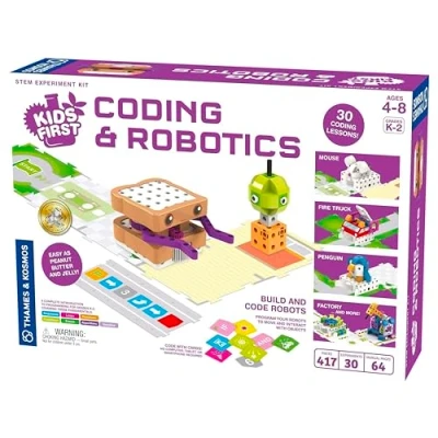 Imagen de Thames &amp; Kosmos , 567012 Coding Robotics Stem Experiment Kit 30 Experiments Build and Code Robots Ages 4 8