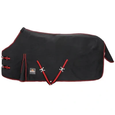 Imagen de Start Pony manta para establo de caballo, caballos, transición con forro polar o relleno en 0 g, 100 correa techo (negro/rojo, 125 cm (0 g/m²)