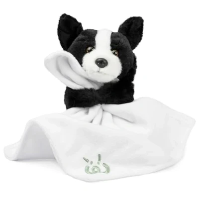 Imagen de Living Nature Juguete de Peluche Baby Border Collie Incluye Manta Perro Esponjoso y tierno Regalo Suave para recién Nacidos bebés Naturli ecológico