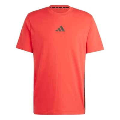 Imagen de adidas Hombre Essential Three Stripes Single Jersey tee, Pure Ruby/Black, XXL