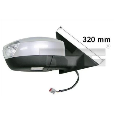 Imagen de Espejo retrovisor Tyc 310 0126 izquierda imprimado para ajuste elect. espejo, abatible eléctricamente, calefactable FORD: S Max Mk1