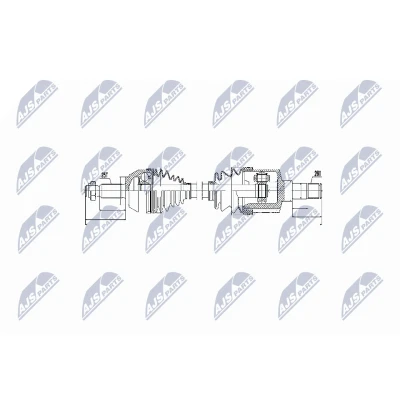 Imagen de NTY NPW FR 053 Árbol de transmisión Eje delantero FORD: Tourneo Connect, Transit Connect Mk1 Furgón