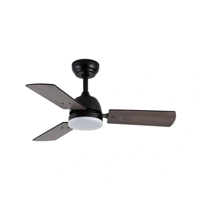 Imagen de Abrila Ventilador DC PORTICO Negro con tres Aspas Reversibles en Color Blanco/Haya 6 Velocidades Ajustables 3 Temperaturas de Luz Seleccionables Mando a Distancia Incluido