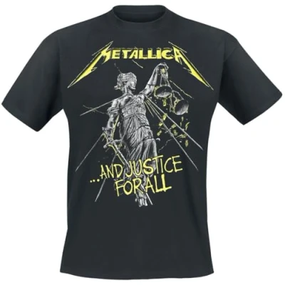Imagen de Metallica ...and Justice For All Tracklist Hombre Camiseta Negro XXL, 100% algodón, Regular
