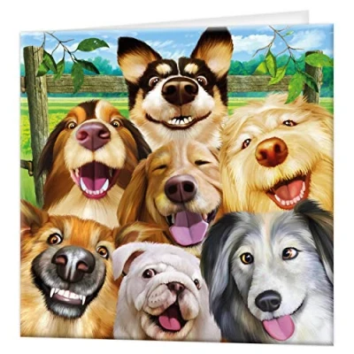 Imagen de 3D LiveLife Tarjeta felicitacion Selfie perruna de Deluxebase. Lenticular perros para toda ocasión y edad. Ilustraciones originales con licencia del reconocido artista, Michael Searle