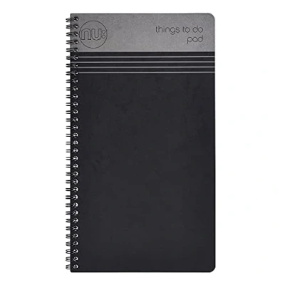Imagen de NU Cuadernos Craze Cloud Range Bloc de cosas que hacer Cuaderno espiral papelería notas a rayas Negro 110 páginas, NU003517 FSC BK, 157 x 282