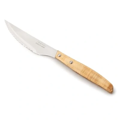 Imagen de ARCOS Cuchillos Mesa Cuchillo carne Hoja Acero Inoxidable Nitrum 4 pulgadas Corta sin esfuerzo gracias a su filo perlado serrada potente Mango Madera en color Marrón Pack 6