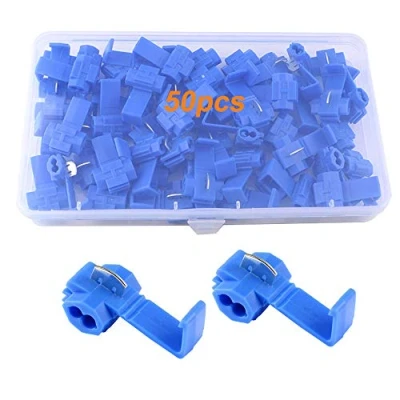 Imagen de QitinDasen 50Pcs Rápido Empalme Cable Conectores, Conectore Rama Eléctricos, Terminales de Crimp Electrical (Azul)