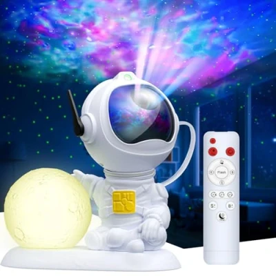 Imagen de Astronauta Proyector Galaxy, Estrellas Techo con Luz Nocturna Infantil, 9 Modos, 360 Rotación, Mando a Distancia, Lampara Luna para Decoracion Hogar, Regalos Niños y Adultos
