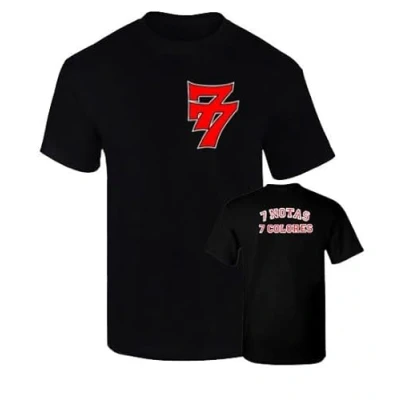 Imagen de PAK Camiseta Negra Premium 7 Notas Colores Rap impresión Algodon 190grs Unisex (5XL)
