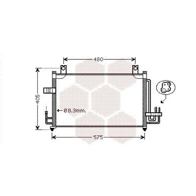 Imagen de VAN WEZEL 83005068 Condensador con secador Aluminio 545