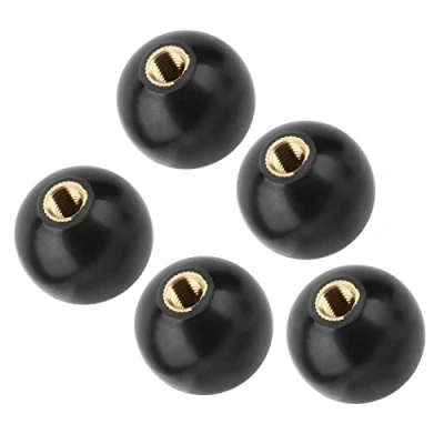 Imagen de FTVOGUE 5Pcs M10 * 35 Perilla de Palanca Baquelita Bola Redonda negra Con Tuerca Tornillo Cobre Incorporada para una variedad aplicaciones