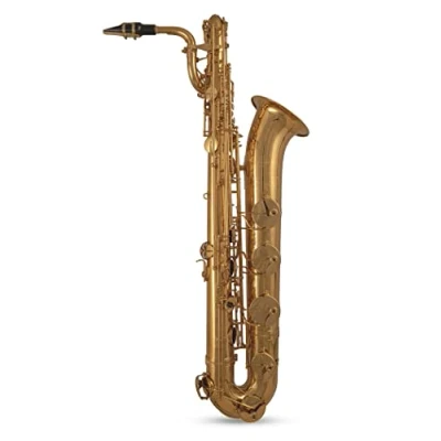 Imagen de Roy Benson Saxofón Barítono Mib BS 302 (diseño ergonómico RND S bow, cuerpo y llaves de latón primera calidad, incl. boquilla Ernst Schreiber, estuche rectangular con ruedas fácil transportar)