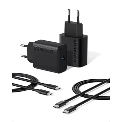 Imagen de Anker Cargador USB C súper rápido de 25 W con Cable C, Compatible Carga rápida PPS para Samsung Galaxy S23 Ultra/S23+/S23/S22/S21/S20/Note 20, etc. (2 x Cables 1,5 m incluidos)