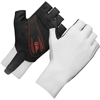 Imagen de GripGrab Guantes de Ciclismo Cortos Aero TT Profesional Competición Acolchado 2mm DoctorGel Road MTB CX Contrarreloj, Unisex Adultos, Blanco, XXL