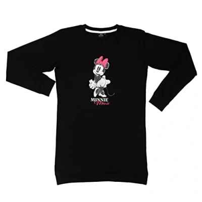 Imagen de Disney Minnie Mouse Camisón para Mujer Pijama Manga Larga Top Negro, Negro , L