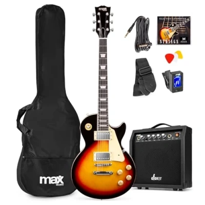 Imagen de MAX GIGKit Amplificador de 40 W para guitarras eléctricas y bajos eléctricos Tono ajustable, asa transporte, salida auriculares, entrada AUX, ideal guitarristas en casa pequeños shows