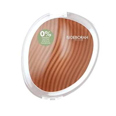 Imagen de Deborah Milano Tierra compacta Fórmula pura con ingredientes naturales, 03 Light Rose, acabado deslizante y modulable, esculpe la cara da una piel naturalmente bronceada, 11 gr