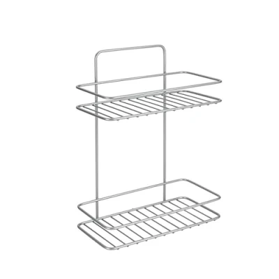 Imagen de Metaltex REFLEX Estante Baño 2 Niveles. Acabado POLYTHERM color Gris. Dimensiones: 35 x 13 cm