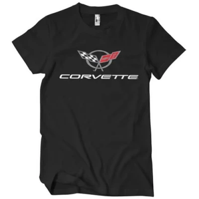 Imagen de Chevrolet Licenciado Oficialmente Corvette C5 Logo Camiseta para Hombre (Negro), Small