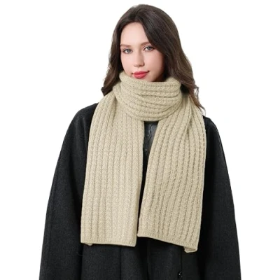 Imagen de DonDon Bufanda mujer invierno larga y suave Chal Beige