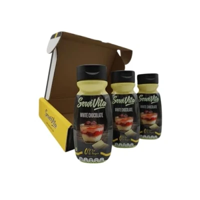 Imagen de ServiVita Pack salsas Saludables 0%, Sin Azúcares, Grasas, Grasas Saturadas, 3 x 320ml Sabor Chocolate blanco