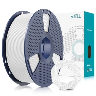 Imagen de SUNLU Filamento PLA+ 1.75 mm, para impresora 3d PLA Plus 1KG，Mejora de la resistencia,Neatly Wound, impresión PLA+, Precisión dimensional +/ 0.02mm, Blanco