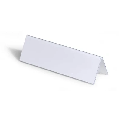 Imagen de Durable 805219 Portanombres de mesa 61/122 x 210 mm, transparente con incrustación papel blanco, 25 piezas