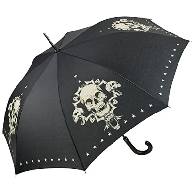 Imagen de von Lilienfeld Paraguas de Iluvia Cráneo Skull Largo Clásico Automático Grande Estable