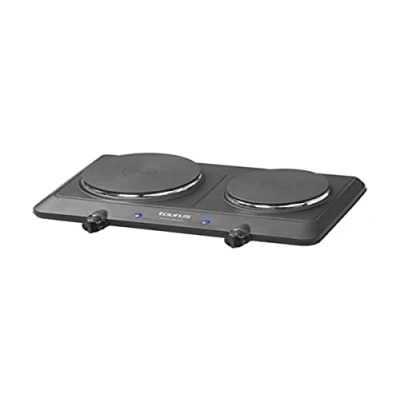 Imagen de Placa portátil Taurus Volcán Duo, 1500W, Hornillo, 2 zonas de cocción, Pies antideslizantes, Negro