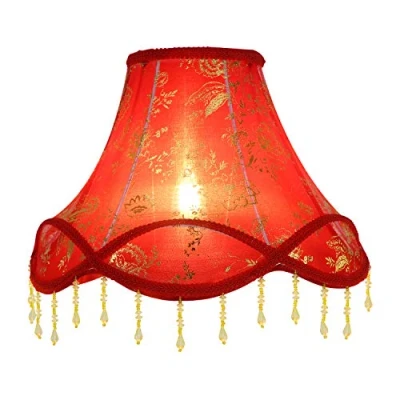 Imagen de Eastlion 11.8&quot; E27/E14 Pantalla de Lámpara Mesa Pie,12x30x23cm Rojo