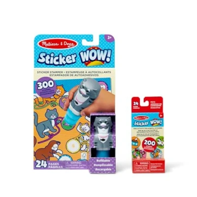Imagen de Melissa &amp; Doug Sticker Wow Paquete de Gatos 24 páginas, estampador, Mini Cuaderno Actividades, 500 Pegatinas, Juguete Manualidades para la manipulación, Multicolor (50254)