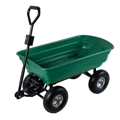 Imagen de Carro de jardín con volcado, Caja 75L, Carga hasta 300kg, Eje direccional, neumáticos en llanta Acero, Mango extraíble Volquete jardín, función basculante, Desmontable