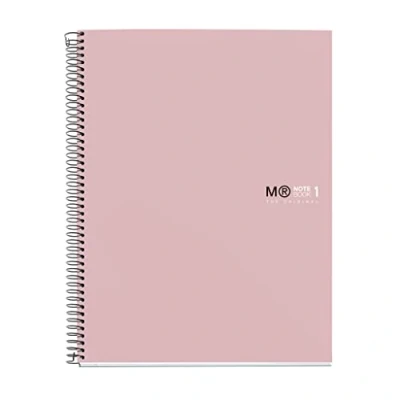 Imagen de Miquelrius Cuaderno Notebook A5 The Original Colors, 80 Hojas de 90 g/m² y 1 Franja Color, Rayado Cuadrícula 5 mm, 4 Taladros, Tapa Dura Cartón Plastificado, Color Arena
