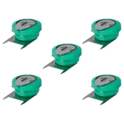 Imagen de vhbw 5X NiMH Batería de botón Repuesto Tipo V40H 3 Pines 40 mAh 1,2 V Compatible para lámparas solares, etc.