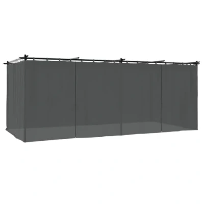 Imagen de vidaXL cenador con Cortinas Acero Gris Antracita 6x3 m, de jardín, terraza, pabellón Exterior,