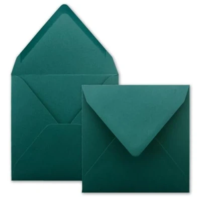 Imagen de FarbenFroh Sobres cuadrados (25 unidades, 15,5 x cm, sin ventana, con adhesivo húmedo, 110 g/m², para tarjetas de invitación boda, cumpleaños y más), color azul petróleo